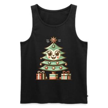 Fröhlicher Weihnachtsbaum Mit Geschenken - Männer Premium Bio Tank Top - Schwarz - Vorne - AI Model Male 178 light (178cm)