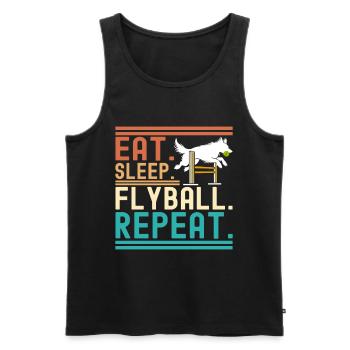 Flyball Hundesport - Männer Premium Bio Tank Top - Schwarz - Vorne - Michal (187cm)
