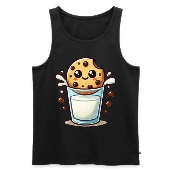 Merry Cookies And Milk Christmas Fun - Men's Premium Organic Tank Top - black - Front - AI Model Male 178 light (178cm)