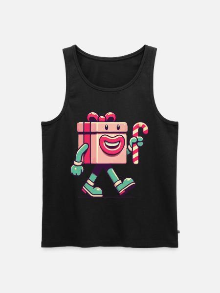 Fröhliches Weihnachtsgeschenk Maskottchen - Männer Premium Bio Tank Top - Schwarz