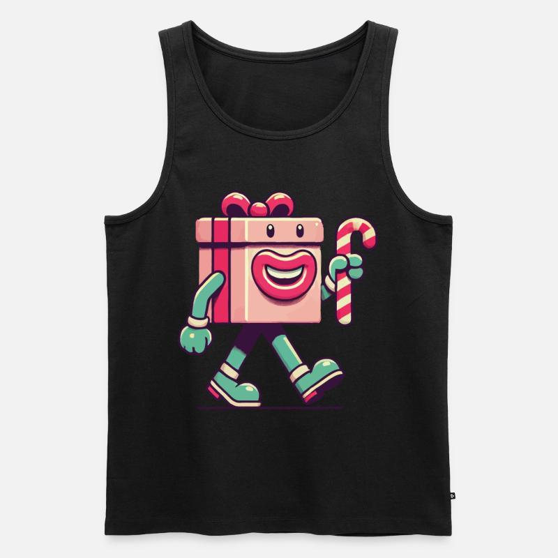 Fröhliches Weihnachtsgeschenk Maskottchen - Männer Premium Bio Tank Top - Schwarz
