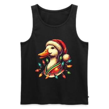 drôle de Noël canard canard amoureux design - Débardeur bio Premium Homme - noir - Devant - AI Model Male 178 light (178cm)