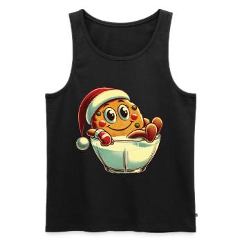 Merry Christmas Retro Cookie Design - Men's Premium Organic Tank Top - black - Front - AI Model Male 178 light (178cm)