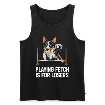 Flyball Sports canins - Débardeur bio Premium Homme - noir - Devant - Michal (187cm)