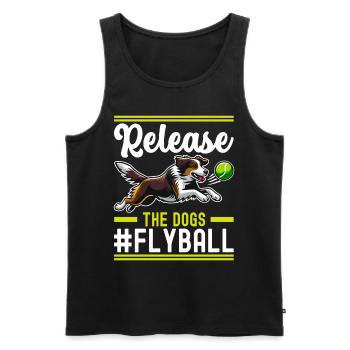 Flyball Dog Sports - Men's Premium Organic Tank Top - black - Front - AI Model Male 178 light (178cm)