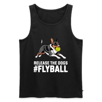 Flyball Dog Sports - Men's Premium Organic Tank Top - black - Front - AI Model Male 178 light (178cm)