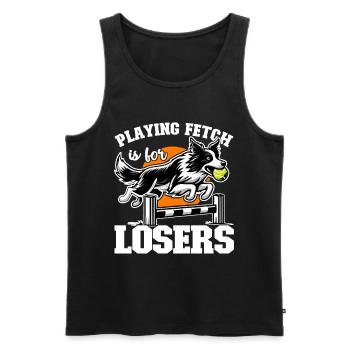 Flyball Dog Sports - Men's Premium Organic Tank Top - black - Front - AI Model Male 178 light (178cm)