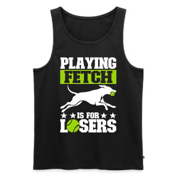 Flyball Hundesport - Männer Premium Bio Tank Top - Schwarz - Vorne - Michal (187cm)