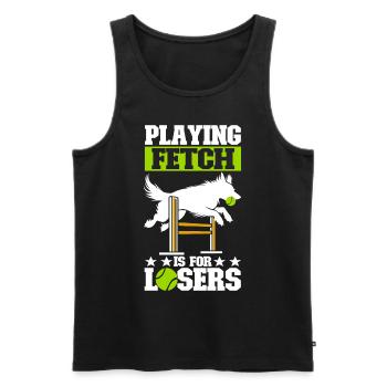 Flyball Dog Sports - Men's Premium Organic Tank Top - black - Front - AI Model Male 178 light (178cm)