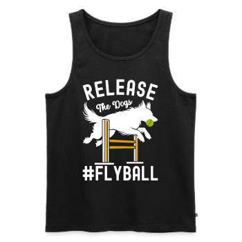 Flyball Dog Sports - Men's Premium Organic Tank Top - black - Front - AI Model Male 178 light (178cm)