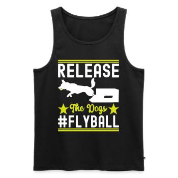 Flyball Dog Sports - Men's Premium Organic Tank Top - black - Front - AI Model Male 178 light (178cm)