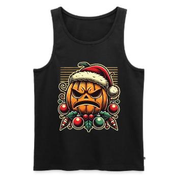 Halloween Weihnachten Kürbis Spaß - Männer Premium Bio Tank Top - Schwarz - Vorne - Michal (187cm)