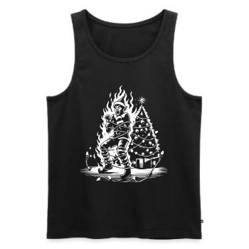 Christmas Elf On Fire With Sarcastic - Men's Premium Organic Tank Top - black - Front - Michal (187cm)