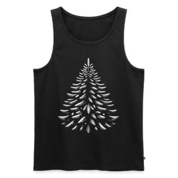 Schlichte Weihnachtsbaum Silhouette - Männer Premium Bio Tank Top - Schwarz - Vorne - AI Model Male 178 light (178cm)