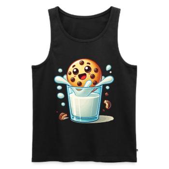 Merry biscuit in a frosted glass Christmas - Men's Premium Organic Tank Top - black - Front - AI Model Male 178 light (178cm)