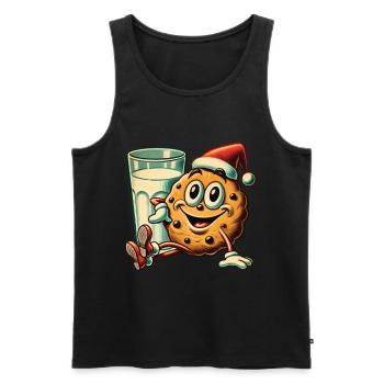 Christmas Retro Vintage Biscuit Style - Men's Premium Organic Tank Top - black - Front - AI Model Male 178 light (178cm)