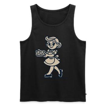 Cuisinier joyeux avec des biscuits - Débardeur bio Premium Homme - noir - Devant - Michal (187cm)