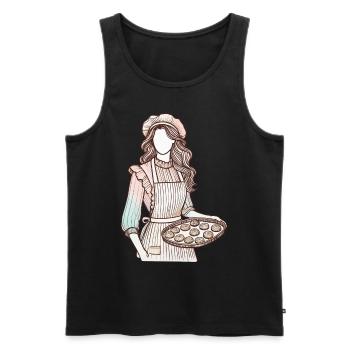 Liebevoller Bäckerin Charm - Männer Premium Bio Tank Top - Schwarz - Vorne - AI Model Male 178 light (178cm)