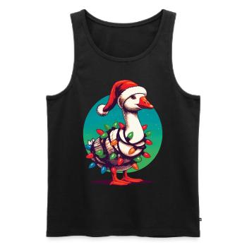 gWeihnachten Lustiger Tollpatsch Gans - Männer Premium Bio Tank Top - Schwarz - Vorne - AI Model Male 178 light (178cm)