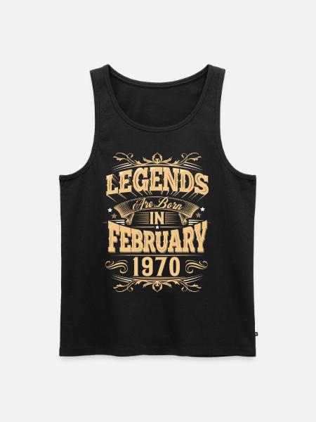 February 1970's Birthday Legend - Men's Premium Organic Tank Top - black