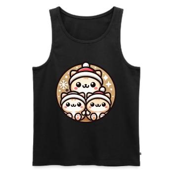 Cute Cats Christmas Joy - Men's Premium Organic Tank Top - black - Front - Michal (187cm)