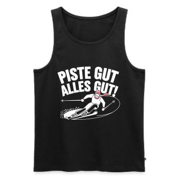 Piste gut, alles gut – Lustiges Ski - Männer Premium Bio Tank Top - Schwarz - Vorne - Michal (187cm)