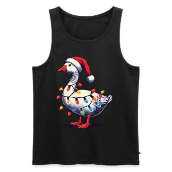 Oie de Noël drôle et maladroite - Débardeur bio Premium Homme - noir - Devant - AI Model Male 178 light (178cm)