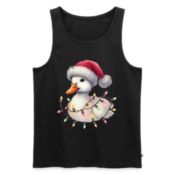 Chapeau de fées de Noël canard drôle - Débardeur bio Premium Homme - noir - Devant - AI Model Male 178 light (178cm)