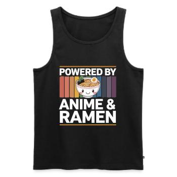 Propulsé par Anime & Ramen – Funny Otaku Design - Débardeur bio Premium Homme - noir - Devant - AI Model Male 178 light (178cm)