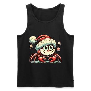 Weihnachtliche Krabbe Mit Mütze - Männer Premium Bio Tank Top - Schwarz - Vorne - AI Model Male 178 light (178cm)