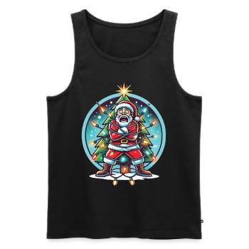 Amusement de l’électrocution de Noël avec le Père Noël - Débardeur bio Premium Homme - noir - Devant - AI Model Male 178 light (178cm)