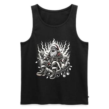 Santa Claus Electric Shock Humorous Design - Men's Premium Organic Tank Top - black - Front - AI Model Male 178 light (178cm)