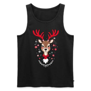 Joyeux Noël Renne Magie - Débardeur bio Premium Homme - noir - Devant - AI Model Male 178 light (178cm)