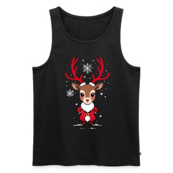 Christmas reindeer with snow - Men's Premium Organic Tank Top - black - Front - Michal (187cm)