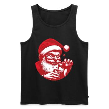 Santa Loves Alcohol Christmas Fun - Men's Premium Organic Tank Top - black - Front - Michal (187cm)