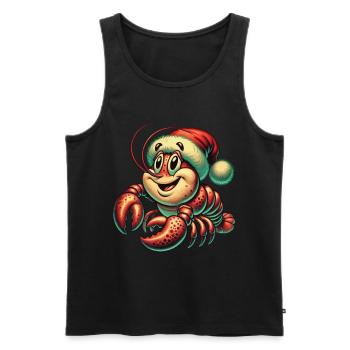 Christmas lobster with cap - Men's Premium Organic Tank Top - black - Front - Michal (187cm)