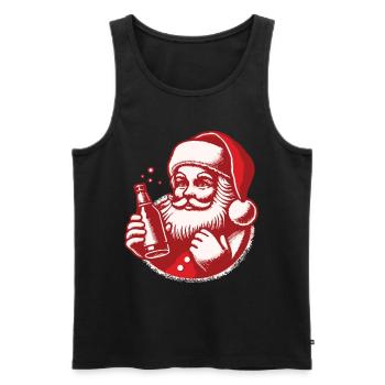 Christmas fun with Santa and drink - Men's Premium Organic Tank Top - black - Front - AI Model Male 178 light (178cm)