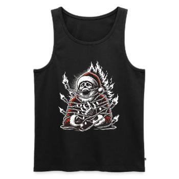 Weihnachtsmann Stromschlag Düsteres Kunstwerk - Männer Premium Bio Tank Top - Schwarz - Vorne - Michal (187cm)