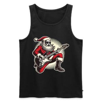 Rocking Santa Claus with guitar - Men's Premium Organic Tank Top - black - Front - Michal (187cm)
