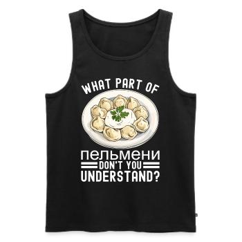 Pelmeni Cuisine russe - Débardeur bio Premium Homme - noir - Devant - Michal (187cm)