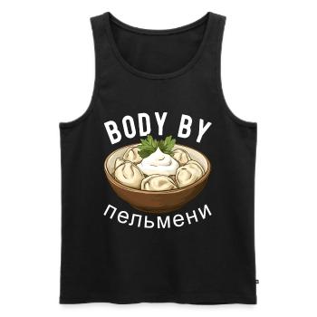 Pelmeni Russian Cuisine - Men's Premium Organic Tank Top - black - Front - Michal (187cm)
