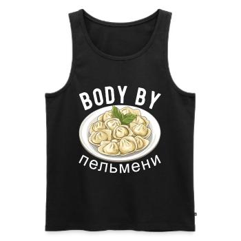 Pelmeni Cuisine russe - Débardeur bio Premium Homme - noir - Devant - Michal (187cm)