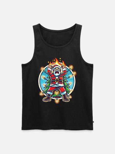 Santa Claus Electrocution Chaos Disaster - Men's Premium Organic Tank Top - black