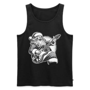 Rocking Santa Claus Guitar Fun - Men's Premium Organic Tank Top - black - Front - Michal (187cm)