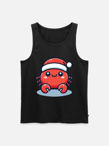 Merry Crab Christmas Hat - Men's Premium Organic Tank Top - black