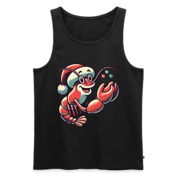 Christmas lobster with cap - Men's Premium Organic Tank Top - black - Front - Michal (187cm)