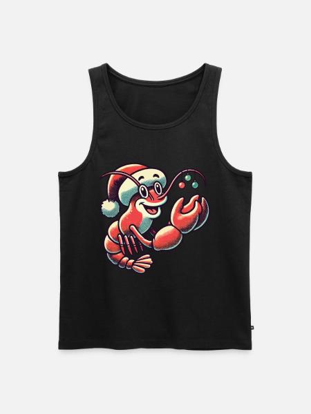 Christmas lobster with cap - Men's Premium Organic Tank Top - black