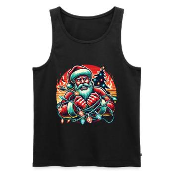 Christmas Electrocution Dark and Humorous - Men's Premium Organic Tank Top - black - Front - Michal (187cm)