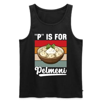 Pelmeni Cuisine russe - Débardeur bio Premium Homme - noir - Devant - Michal (187cm)