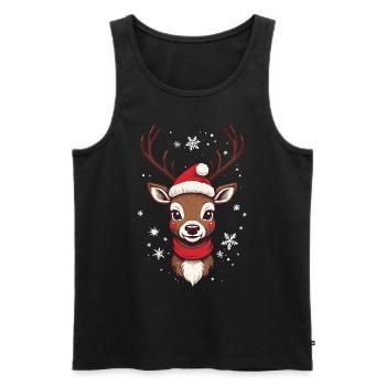 Motif de Noël Joyeux Renne - Débardeur bio Premium Homme - noir - Devant - Michal (187cm)
